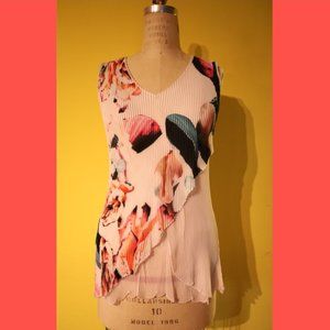 Elegant Sleeveless Pleated Shirt Komarov Size S